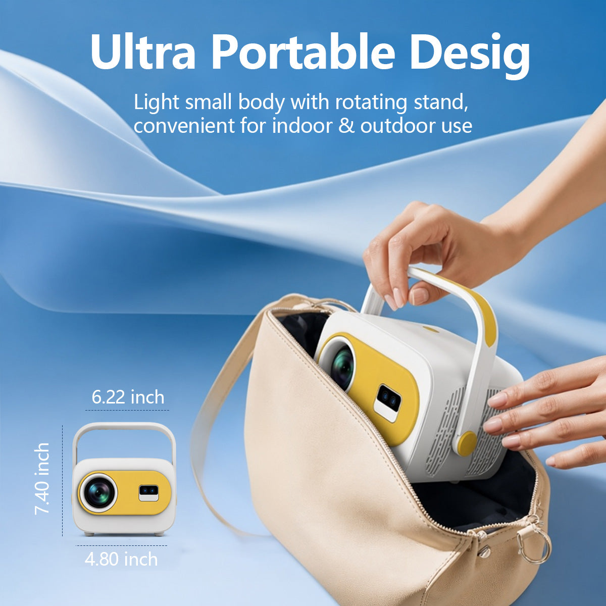 JY325 Smart Portable Projector | 1080P Home Cinema, WiFi & Bluetooth