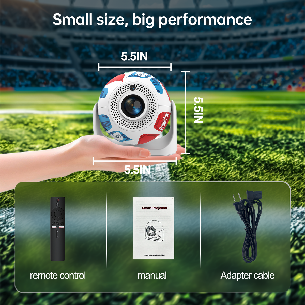 JY360 Smart Mini Projector - Color | Portable 720P Home Theater Projector