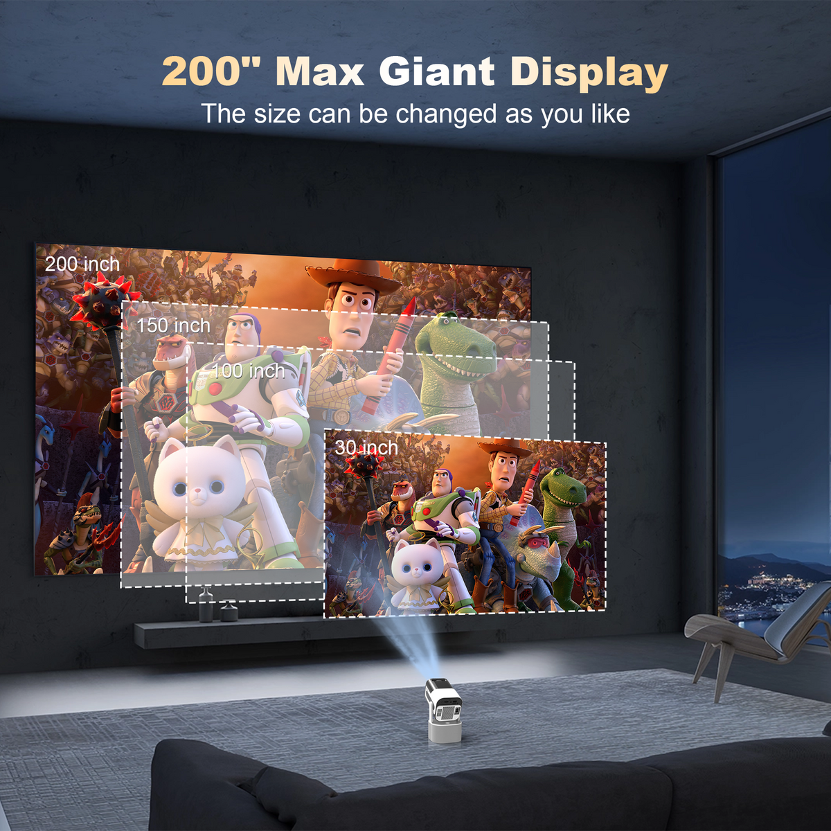 JY320 Plus Smart KTV Projector | 1080P Karaoke Home Theater with Mic