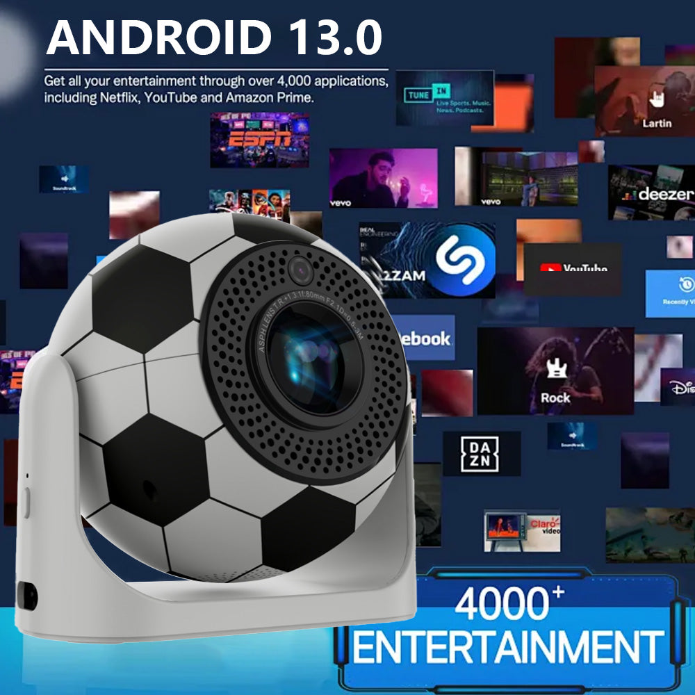 JY360 Smart Mini Projector - Football | Portable 720P Home Theater Projector