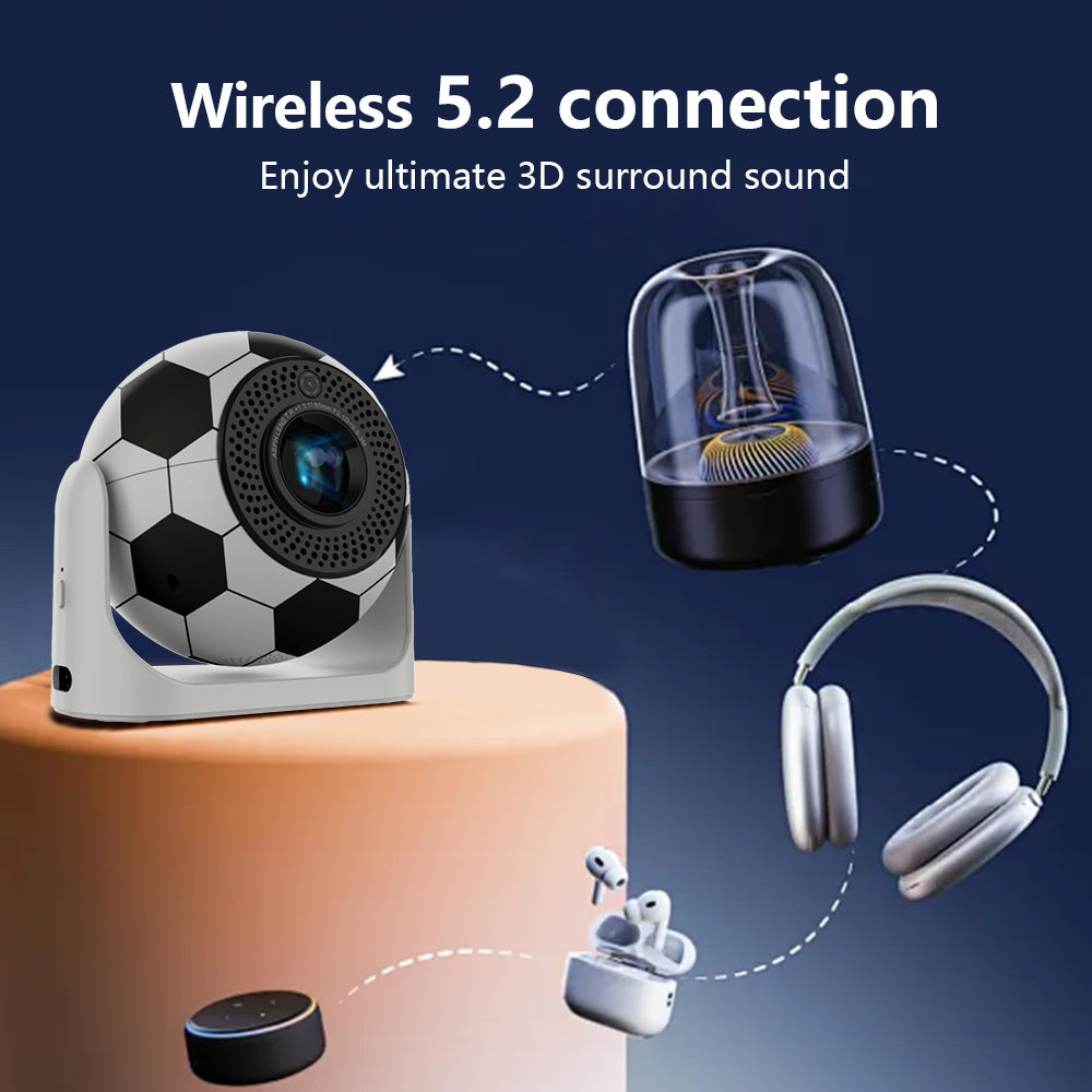 JY360 Smart Mini Projector - Football | Portable 720P Home Theater Projector