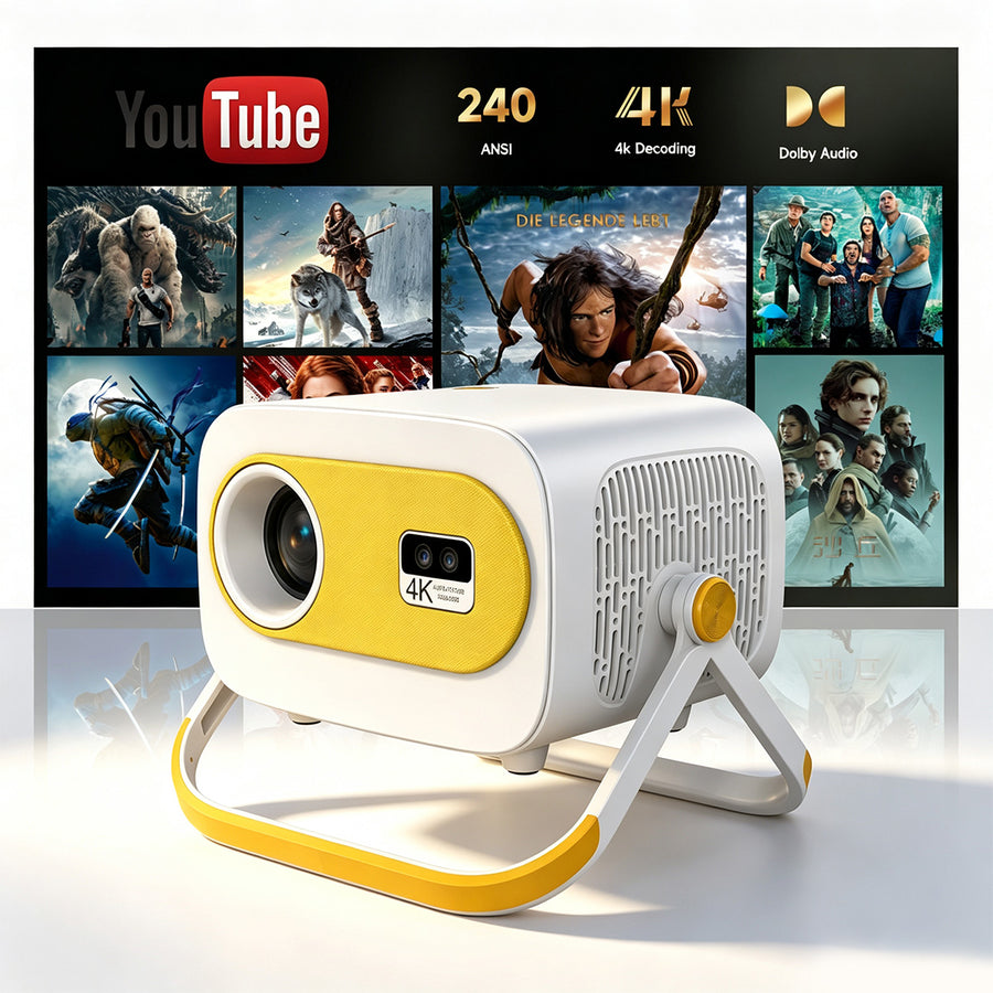 JY325 Smart Portable Projector | 1080P Home Cinema, WiFi & Bluetooth
