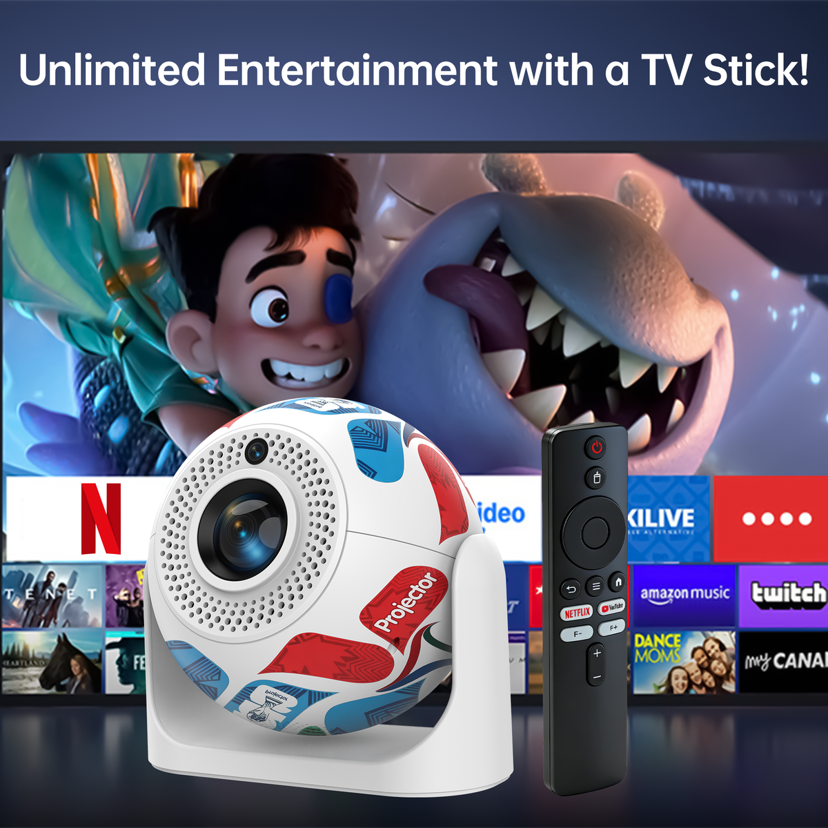 JY360 Smart Mini Projector - Color | Portable 720P Home Theater Projector