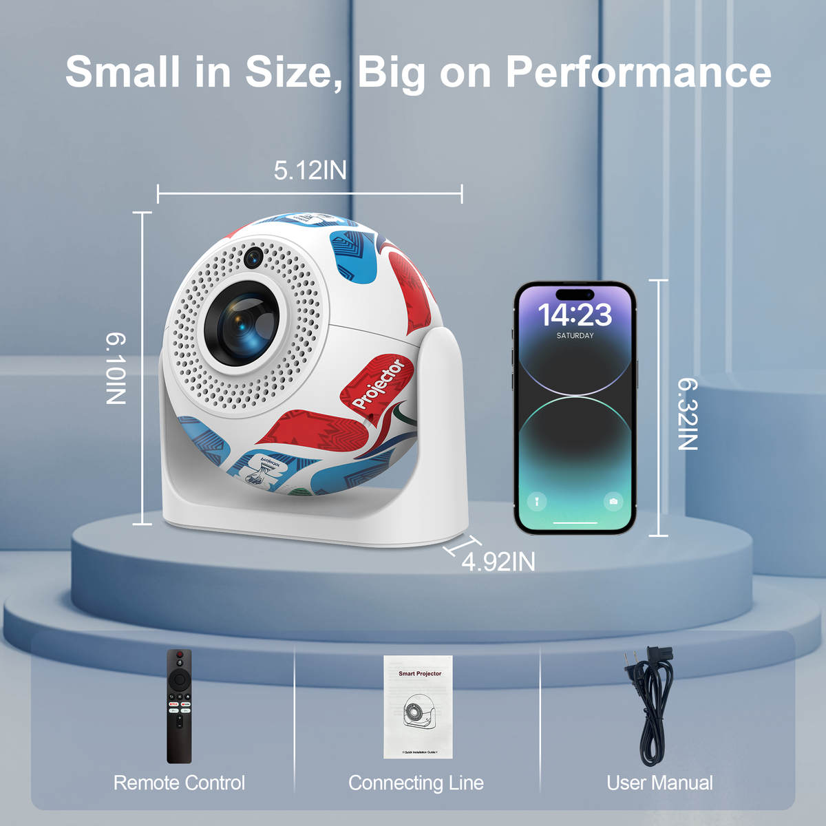 JY360 Smart Mini Projector - Color | Portable 720P Home Theater Projector