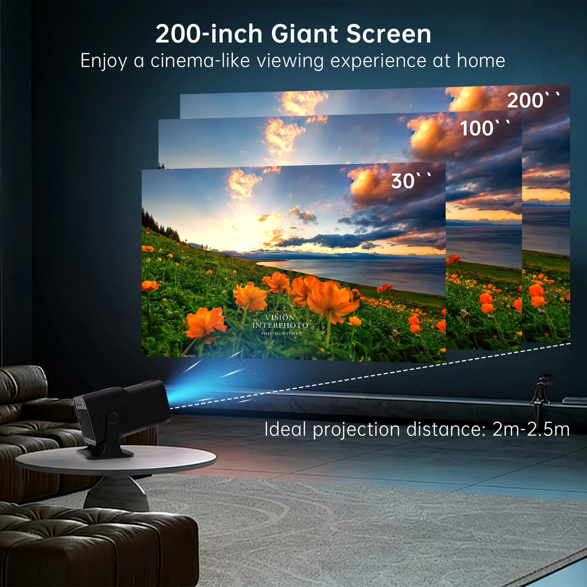 JY530 Native 1080P Mini Projector | 4K Supported Home Cinema Projector