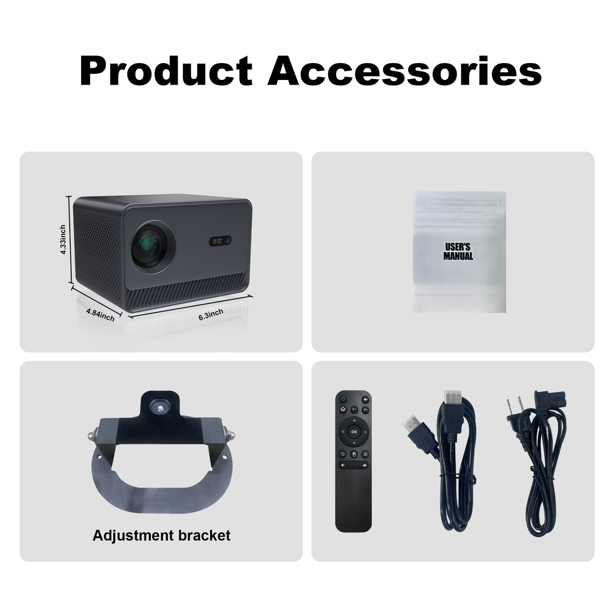 M10 Plus Smart Projector - Gunmetal | 1080P Home Theater, WiFi & Bluetooth