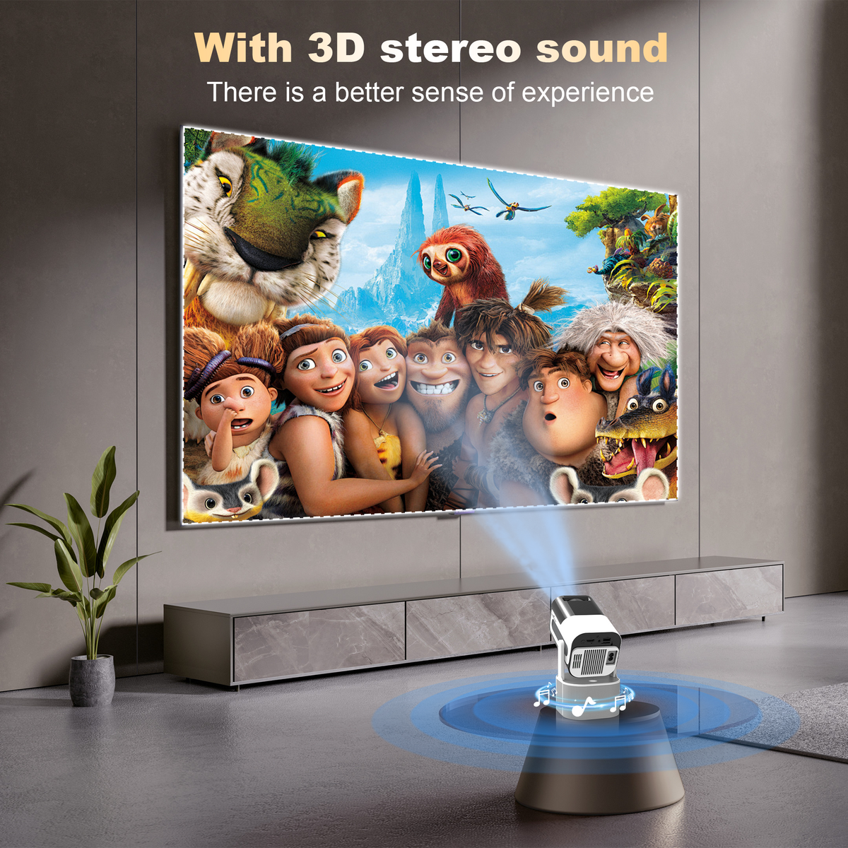 JY320 Plus Smart KTV Projector | 1080P Karaoke Home Theater with Mic