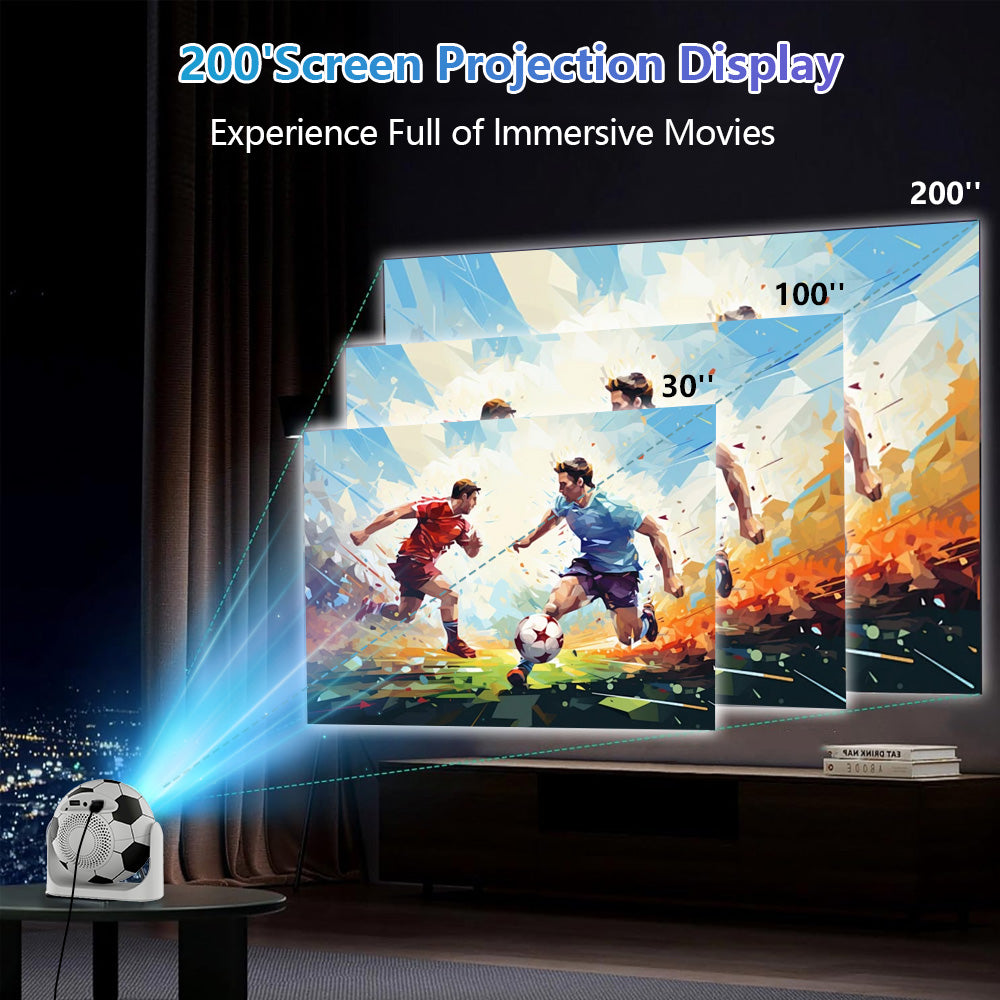 JY360 Smart Mini Projector - Football | Portable 720P Home Theater Projector