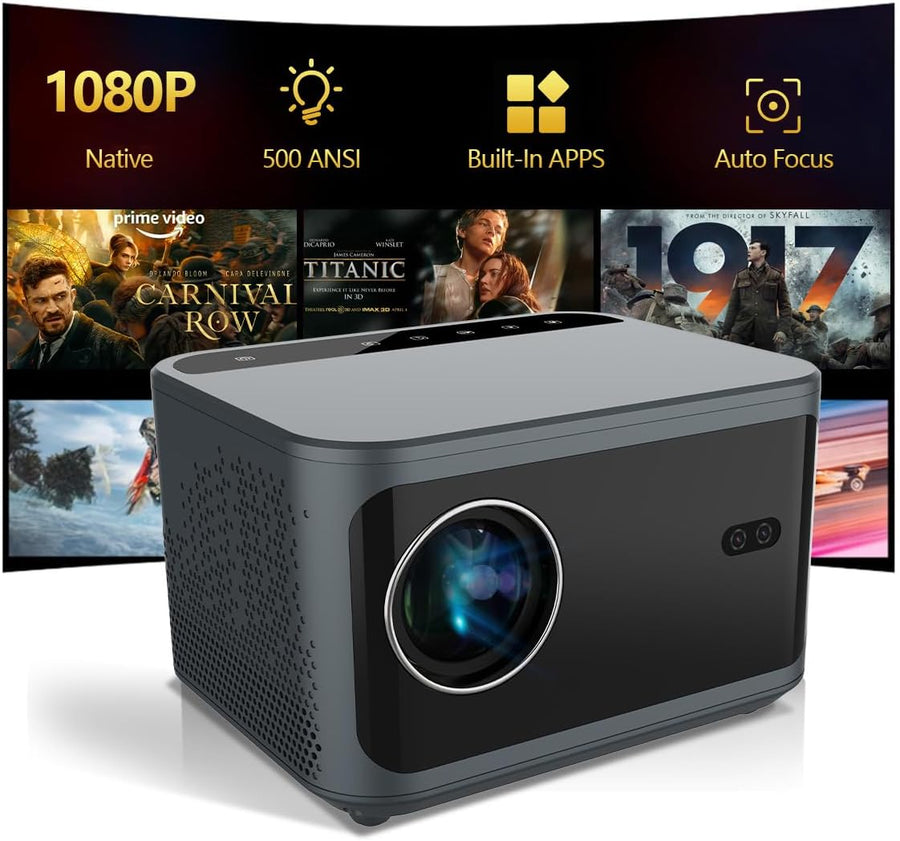 JY540 1080P Smart Projector | 4K Supported Home Cinema, WiFi & Bluetooth